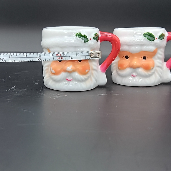 Vintage 60s Santa Claus Mini Ceramic Christmas Mug Set Of 2 - Picture 7 of 7